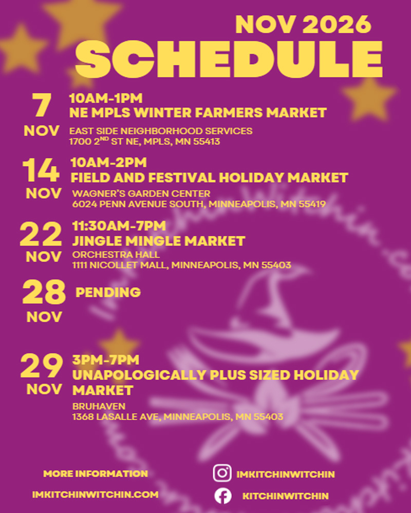 Kitchin-Witchin November 2026 Events