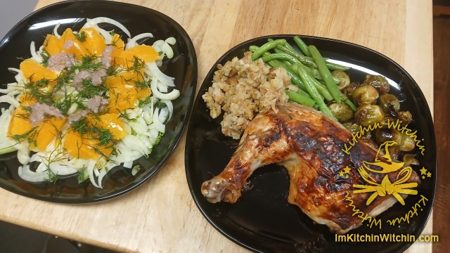 Koji Marinated Roast Chicken with Fennel Salad with Koji Dressing